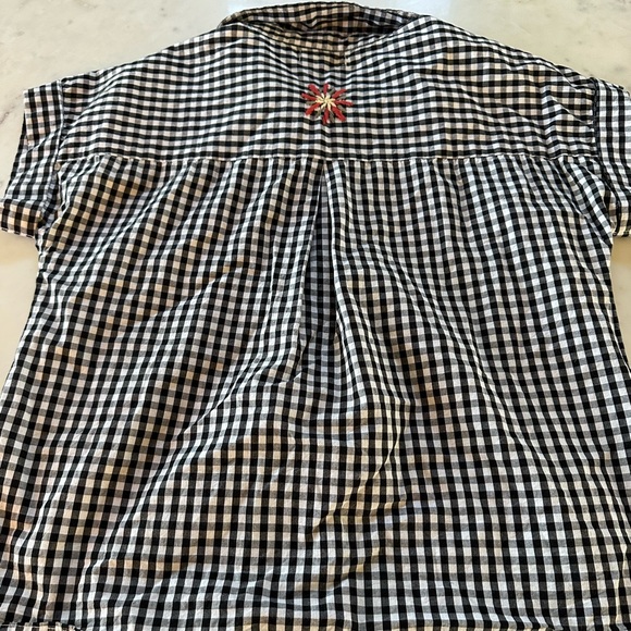 COPY - THML Black and White Gingham Embroidered Shirt Size Small - Picture 4 of 5